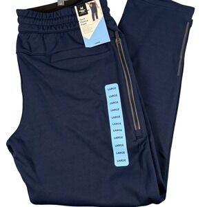 Mens Large Workout Tech Fleece Pants Zipper Pockets Utility Athleisure Athletic